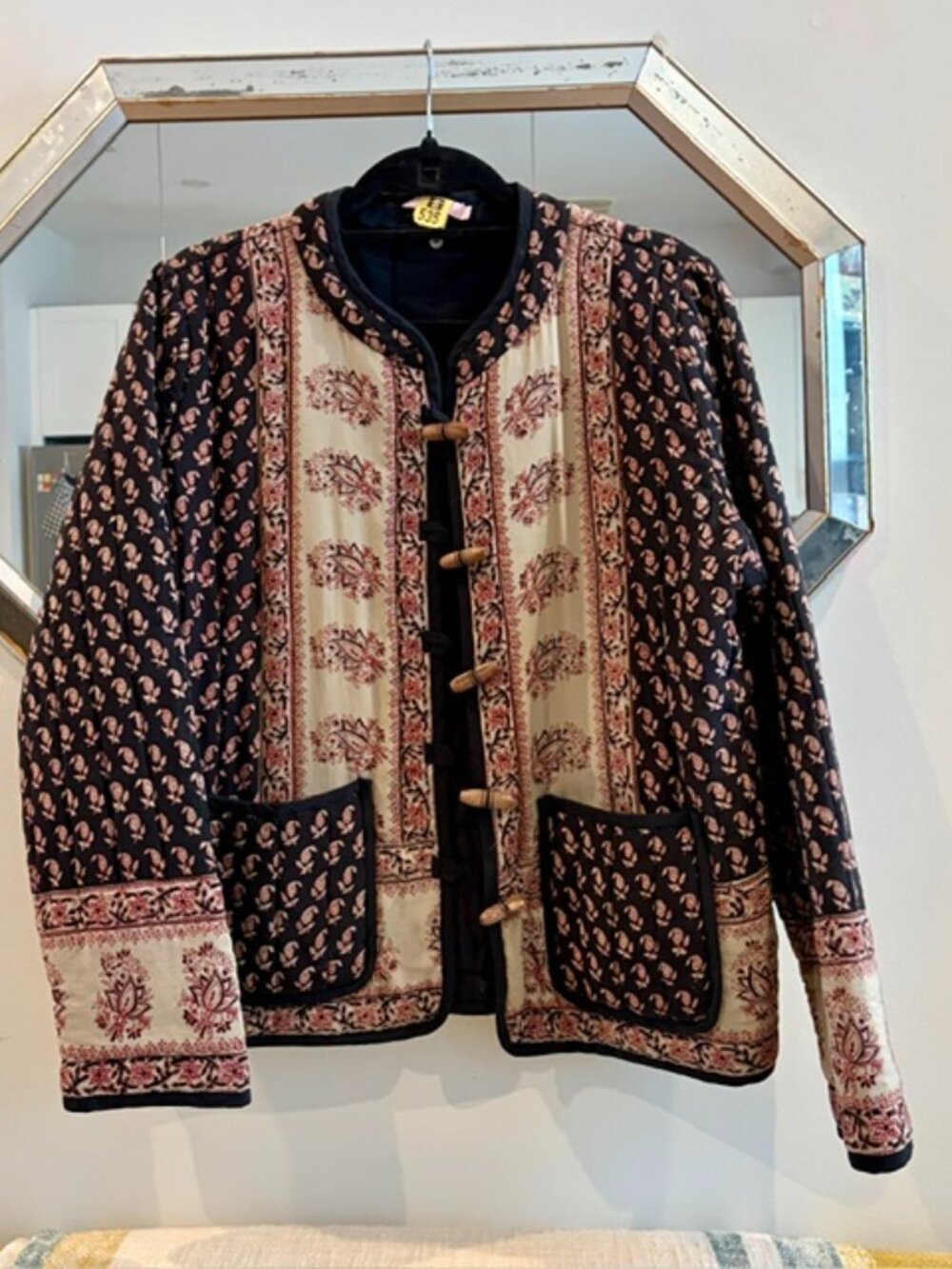 Silk Indian Block Print Quilted Jacket